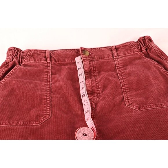 American Eagle Women's Corduroy‎ Skirt Super Stretch Burgundy Size 14 - Picture 11 of 12